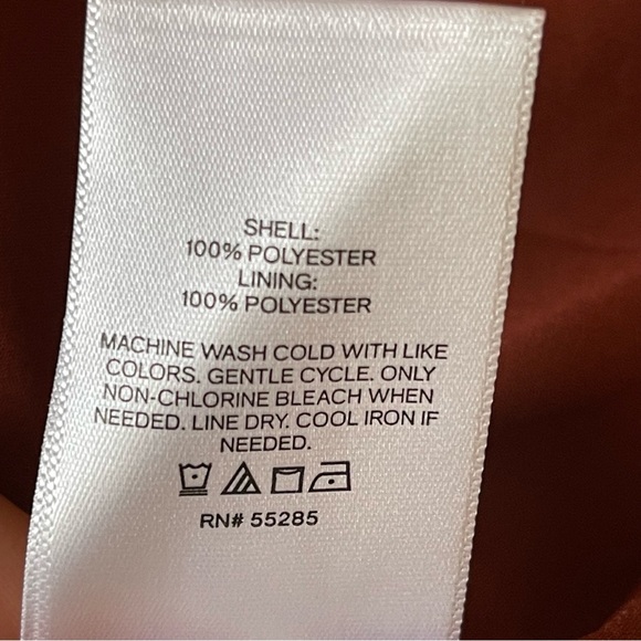 Express Women’s Satin Lightweight Open Front Blazer Size S Burnt Orange Lined - Picture 8 of 8